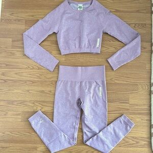 Gymshark pink leggings and crop top set